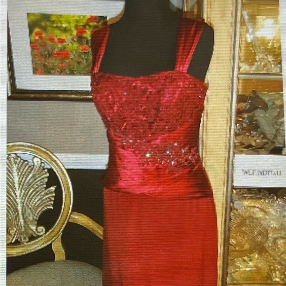 Mother of the Bride Dress Montage Collection by Mon Cheri Burgundy Size 16 P - Picture 2 of 12